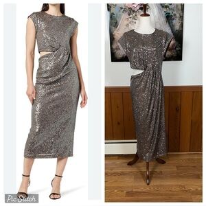 Gorgeous New The Drop Padma Sequin Cutout MIDI Dress!